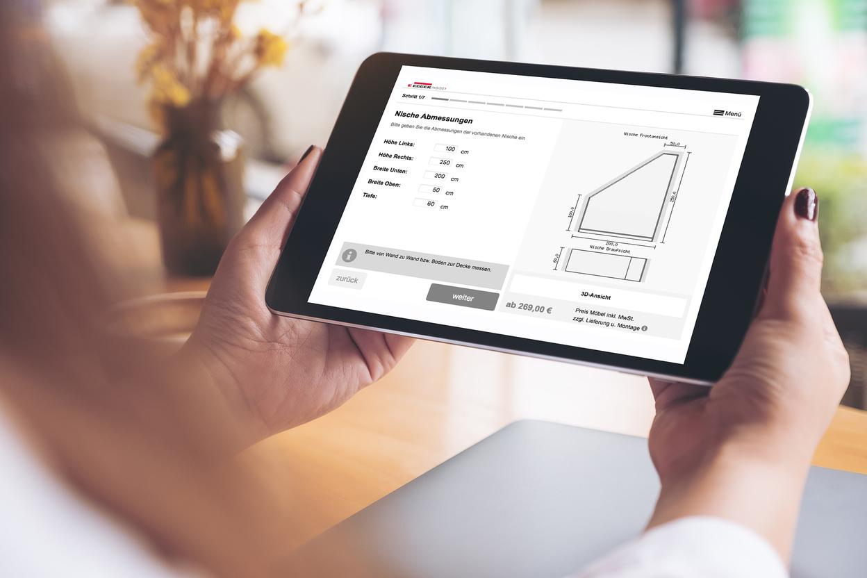 #Branche1# Möbelplaner auf dem IPad - Individuelle Maße